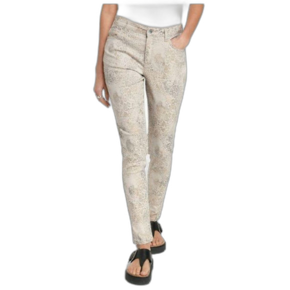 Basler Julienne European Tan Cotton Snake Print High Rise Skinny Jean Size 18 - Picture 1 of 16